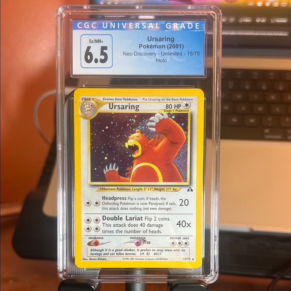 Pokemon Ursaring Trading Card - Yellow and Red